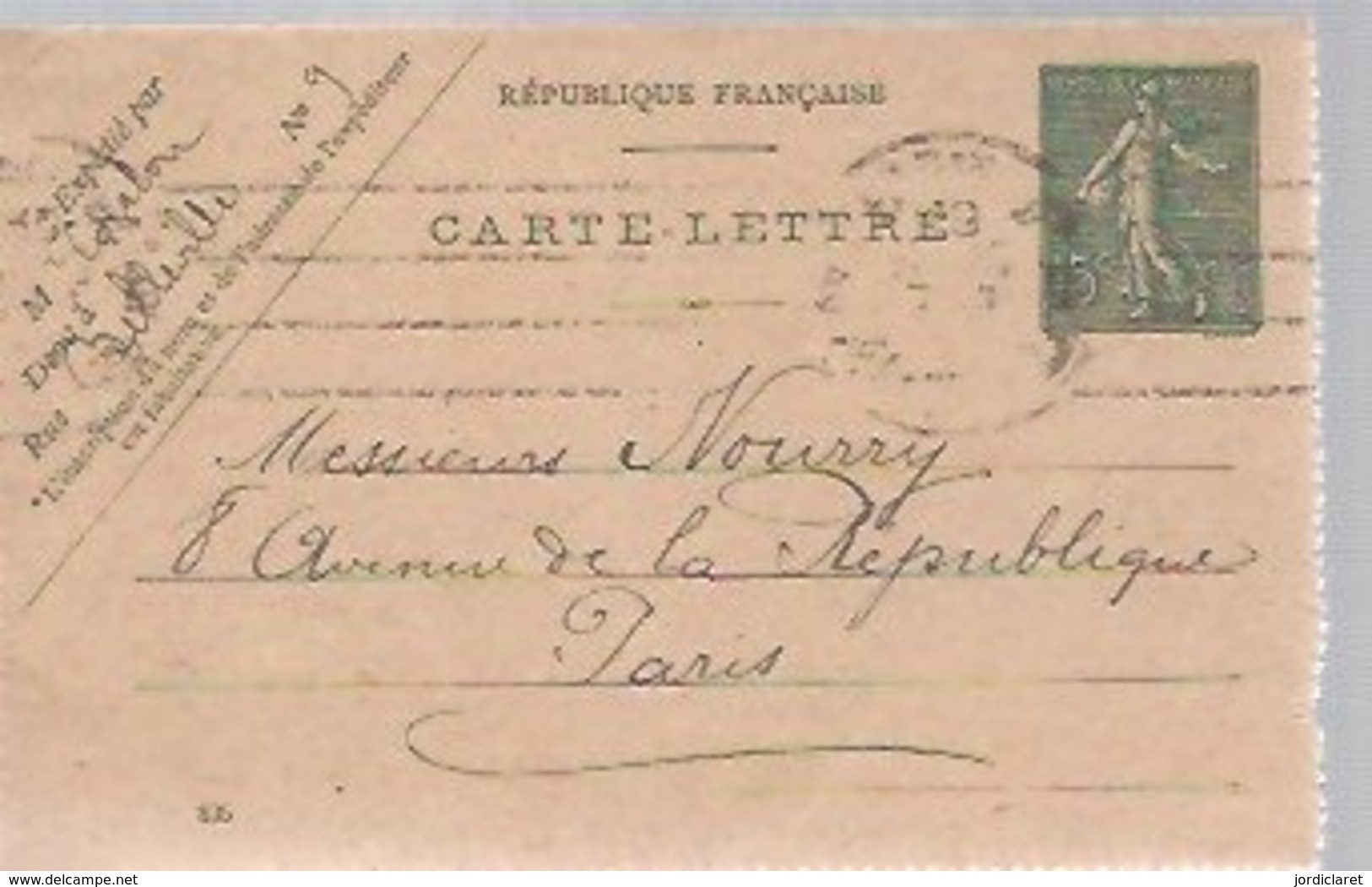 CARTE LETTRE  1919 - Enteros Administrativos