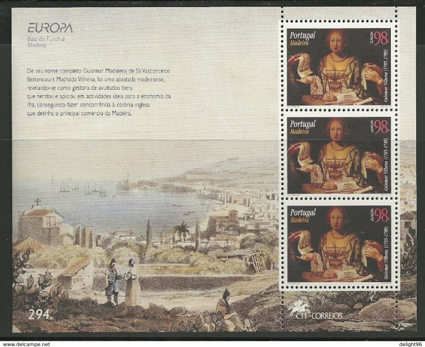 1996 Portugal (Madeira) Europa: Famous Women Minisheet (** / MNH / UMM) - 1996