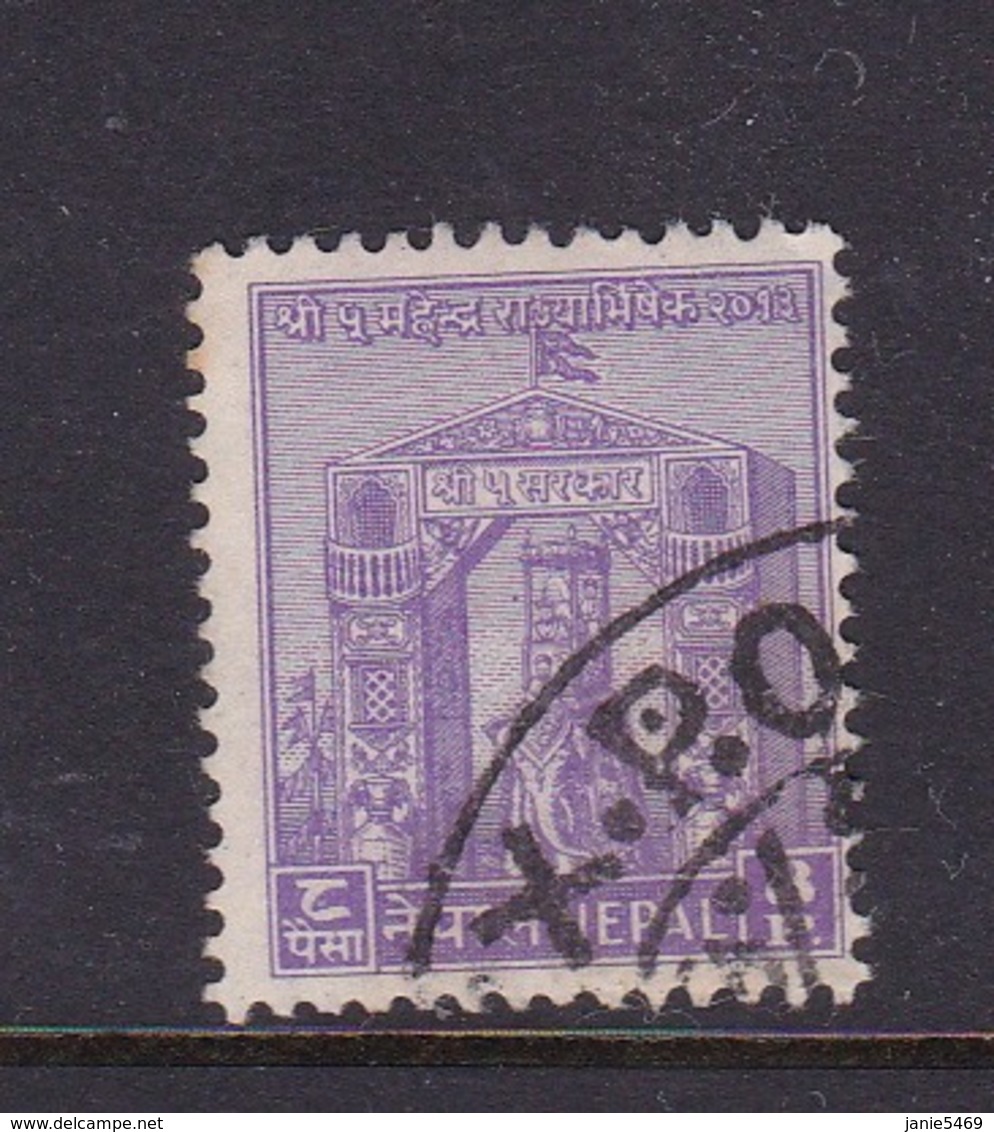 Nepal Scott 86 1956 Coronation Of King Mahendra ,8p Light Violet,used - Nepal