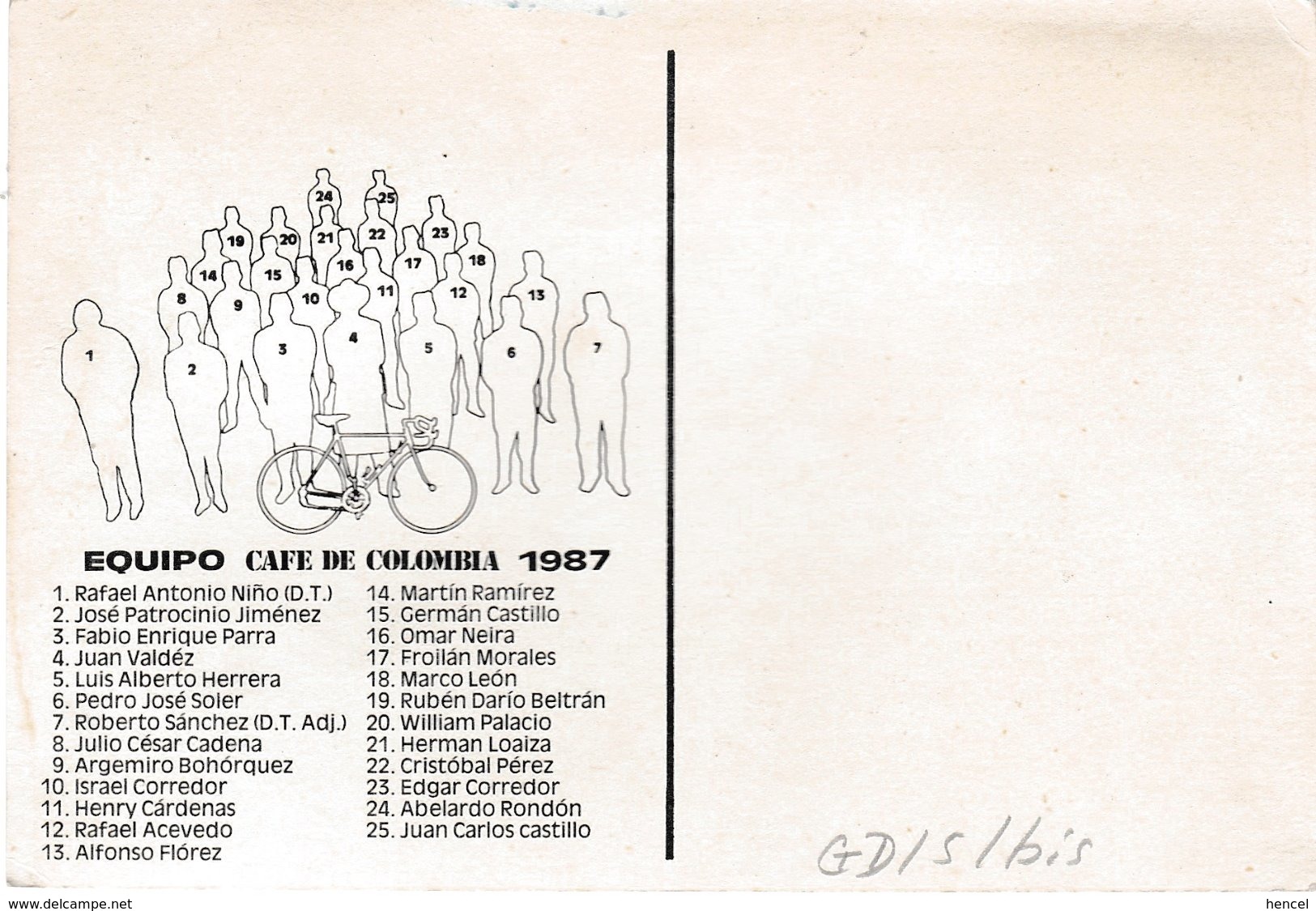 Equipe Cycliste 1987 "Café De Colombia" - Ciclismo