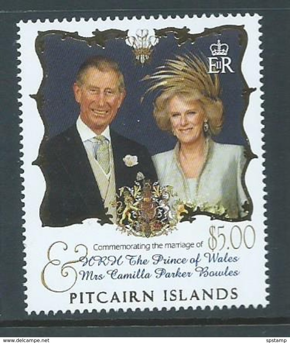 Pitcairn Islands 2005 Charles & Camilla Royal Wedding $5 Single MNH - Pitcairn Islands