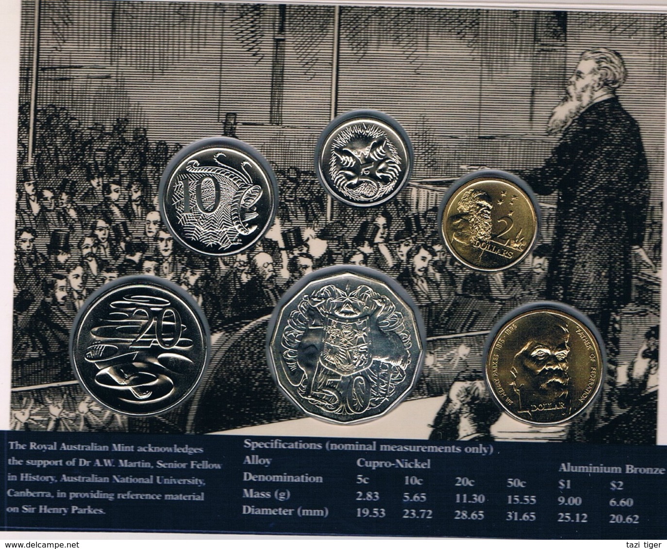 Australia • 1996 • Uncirculated Coin Set - Sir Henry Parkes - Ongebruikte Sets & Proefsets