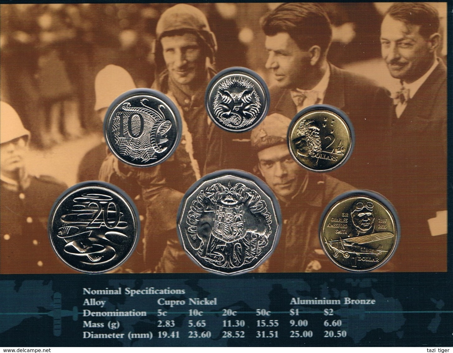 Australia • 1997 • Uncirculated Coin Set - Sir Charles Kingsford Smith - Ongebruikte Sets & Proefsets