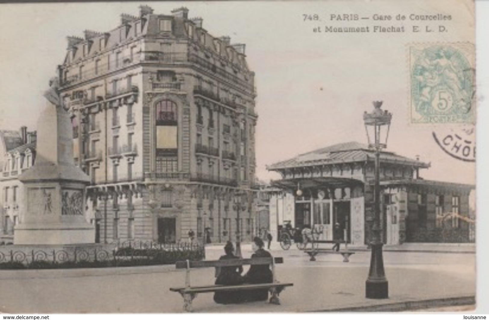 19 / 9 / 309. -   PARIS. -  GARE  DE  COURCELLES  ET. MONUMENT  FLACHAT - Métro Parisien, Gares