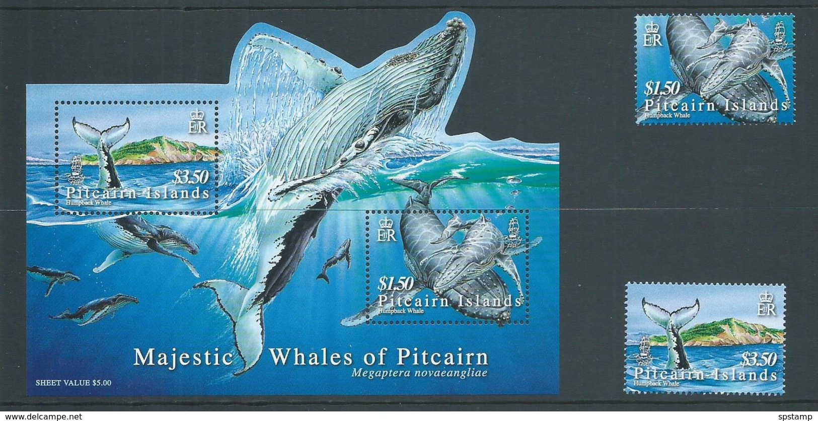 Pitcairn Islands 2006 Humpback Whales Set Of 2 & Miniature Sheet MNH - Pitcairn Islands