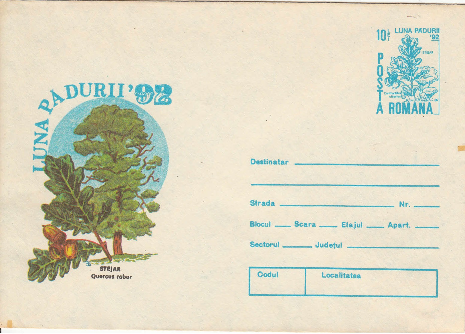 ROUMANIE - 1992 - Entier Postal Neuf - Luna Padurii' 92 -  Chêne Pédonculé - Entiers Postaux