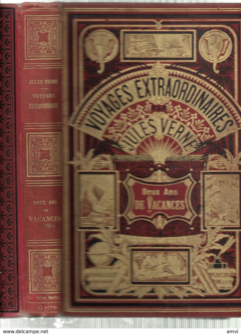 Jules Verne - Deux Ans De Vacances - Edition Originale  - Page De Garde Bleue - Pas De Pages Détachées - 1801-1900