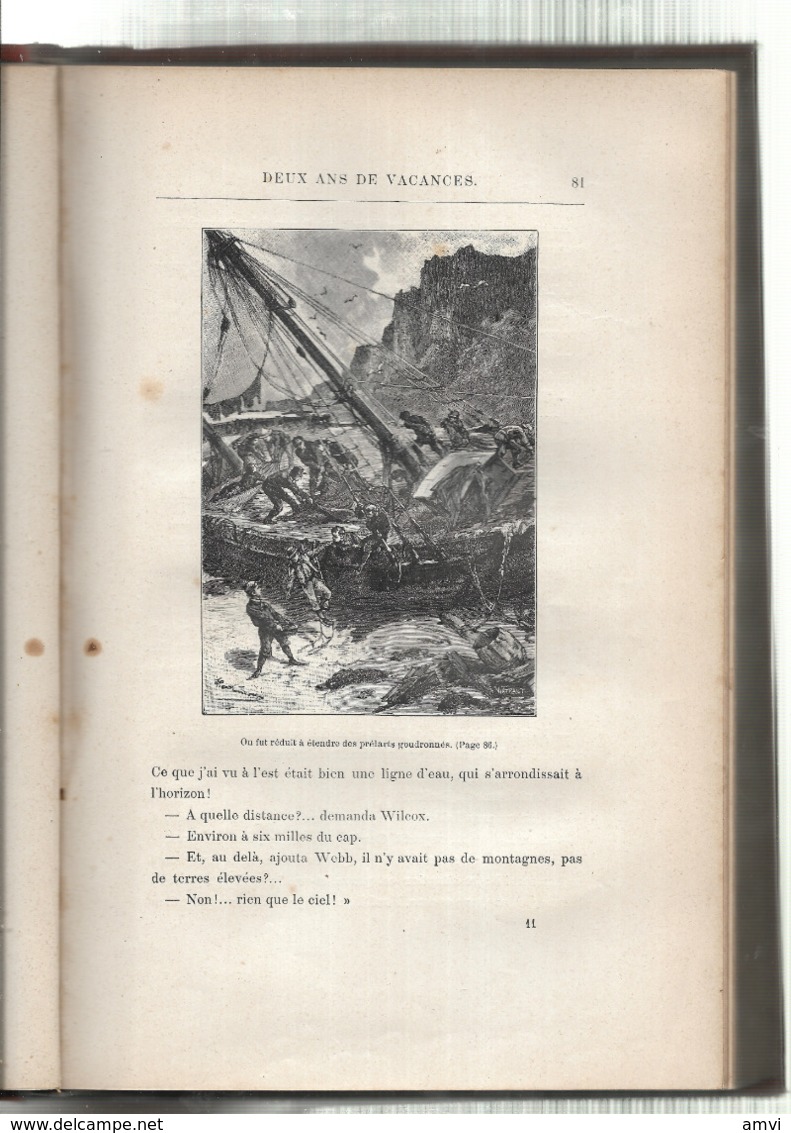 Jules Verne - Deux Ans De Vacances - Edition Originale  - Page De Garde Bleue - Pas De Pages Détachées - 1801-1900