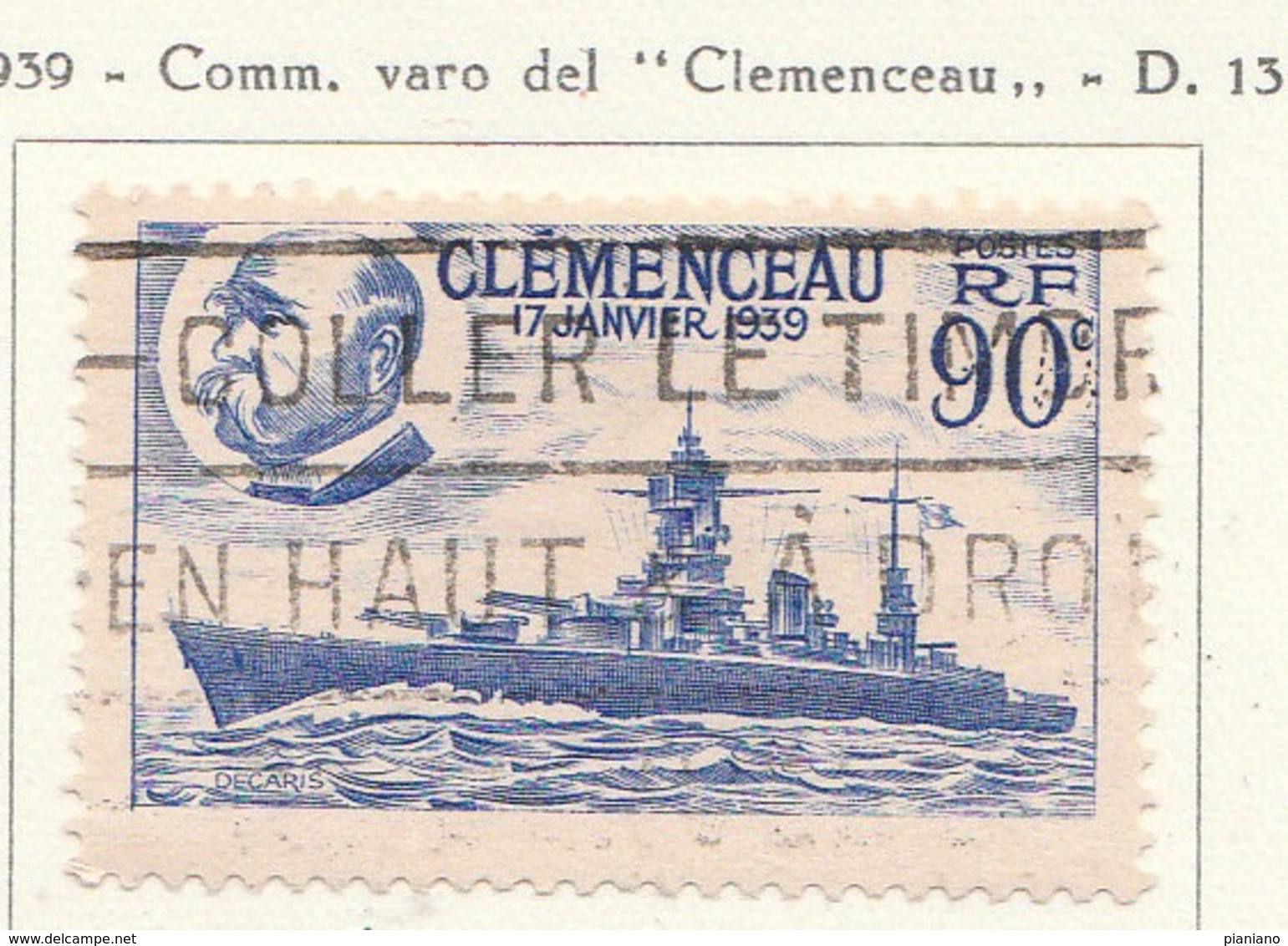 PIA - FRA - 1939 : Varo Del Piroscafo "Clemenceau"  - (Yv 425) - Marittimi