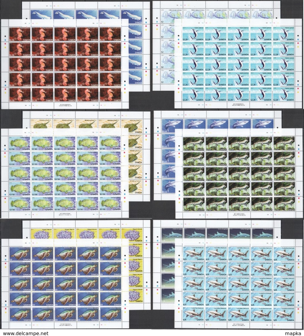 RR666 2014 SAMOA FAUNA FISH & MARINE LIFE #1144-55 !!! MICHEL 1375 EURO !!! FULL 25SET MNH - Vita Acquatica