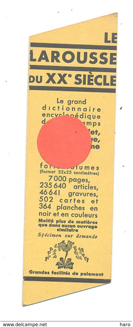 Marque-pages Publicitaire " LAROUSSE Du XXe Siècle   " Encyclopédie, Dictionnaire,...(b260/2) - Bookmarks