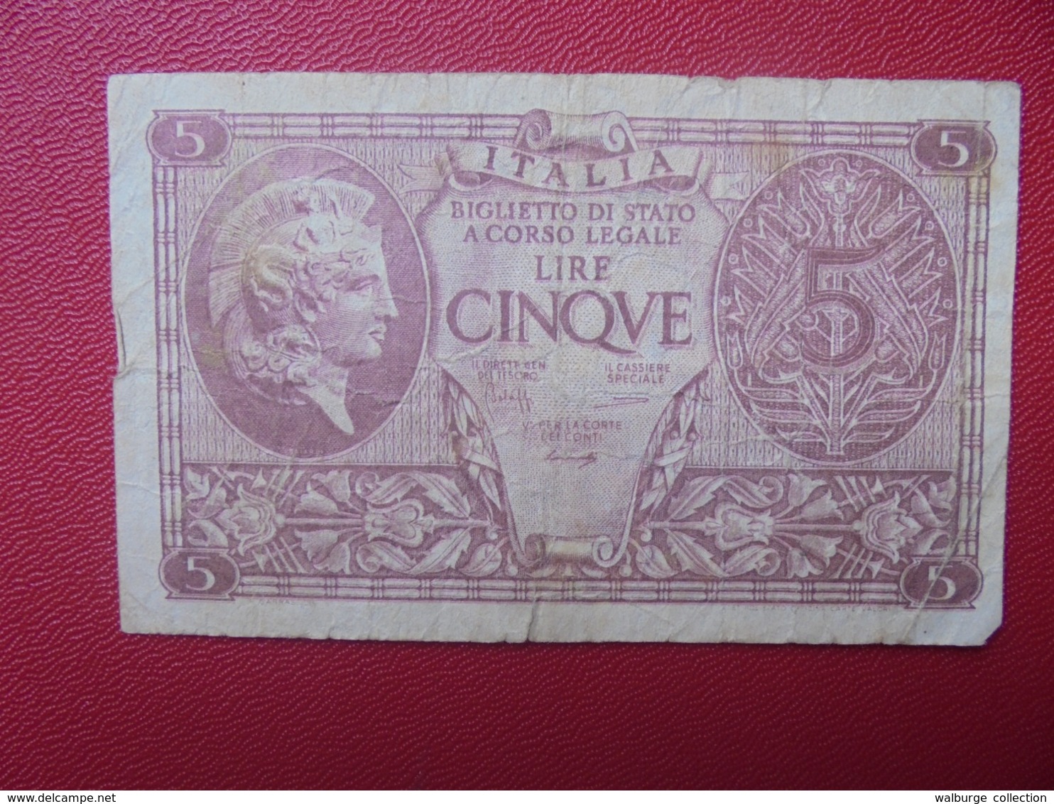ITALIE 5 LIRE 1944 CIRCULER (B.8) - Italië– 5 Lire