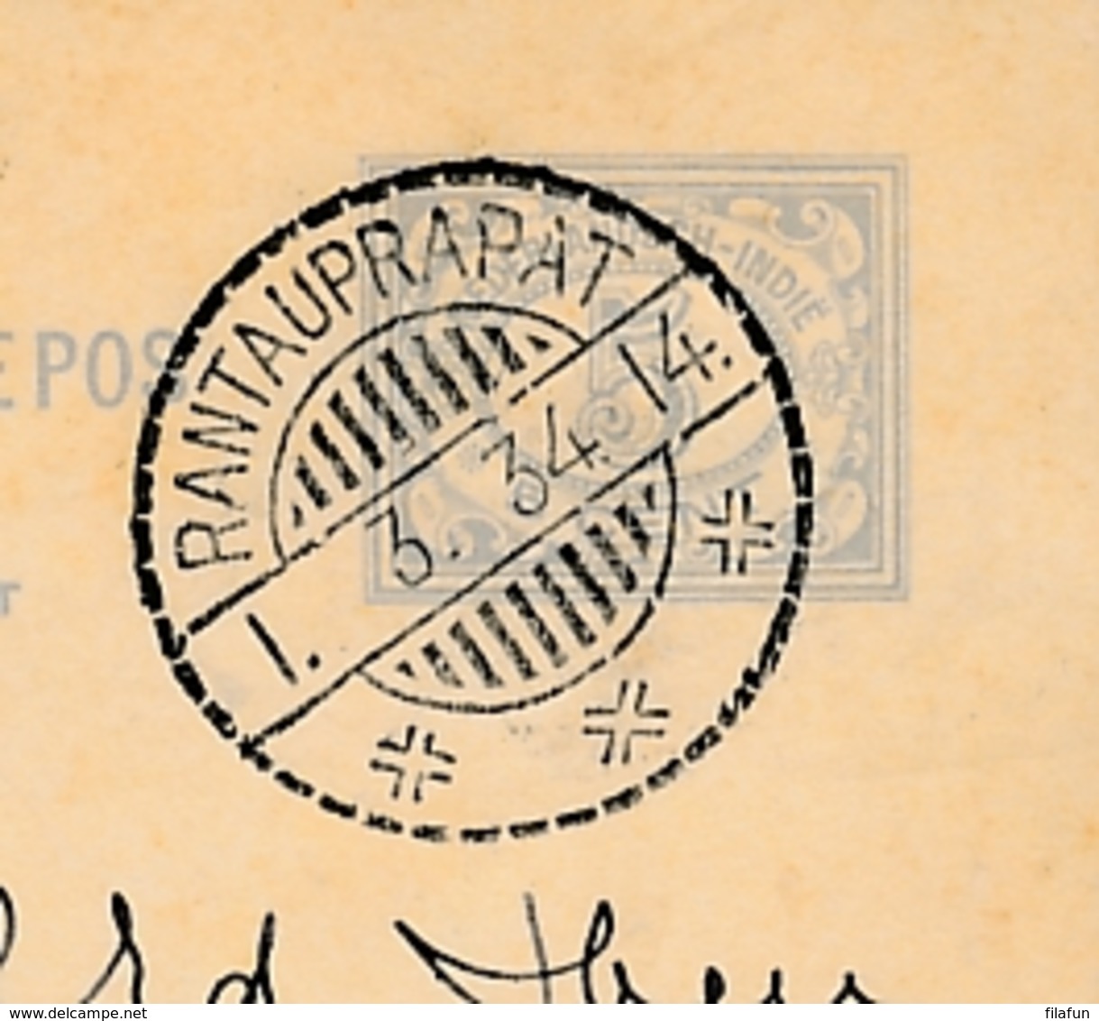 Nederlands Indië - 1934 - 5 Cent Cijfer, Briefkaart G54 Van LB RANTAUPRAPAT Naar Deventer / Nederland - Nederlands-Indië