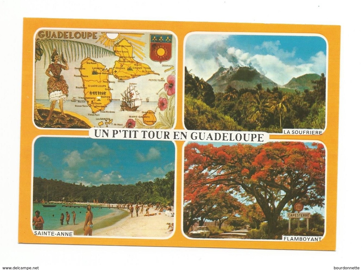 -Carte Contour Géographique De GUADELOUPE - Cartes Géographiques