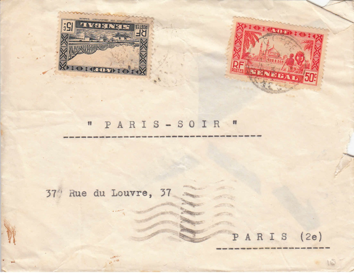 SENEGAL - Lettre Pour La France - Lettres & Documents