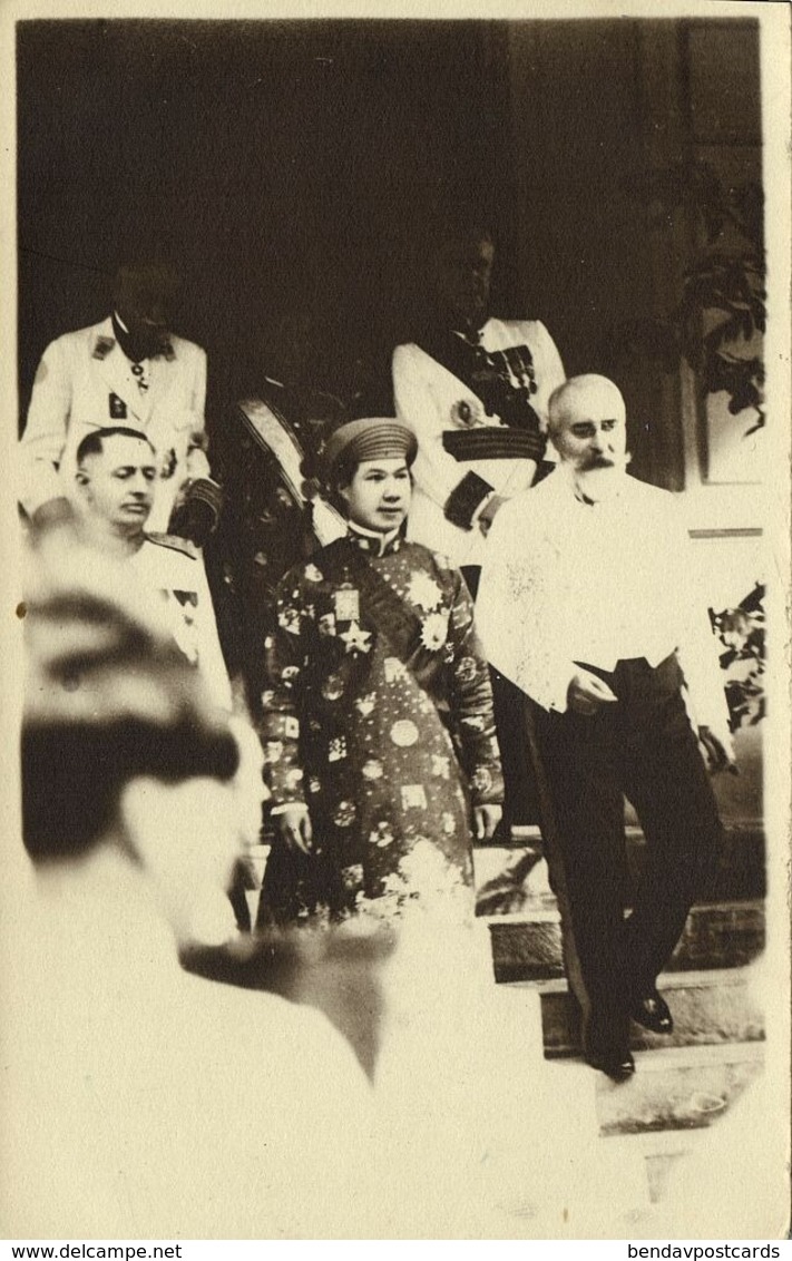 Emperor Bao Dai, Bảo Đại Of Vietnam, French President Paul Doumer (1930s) RPPC - Viêt-Nam