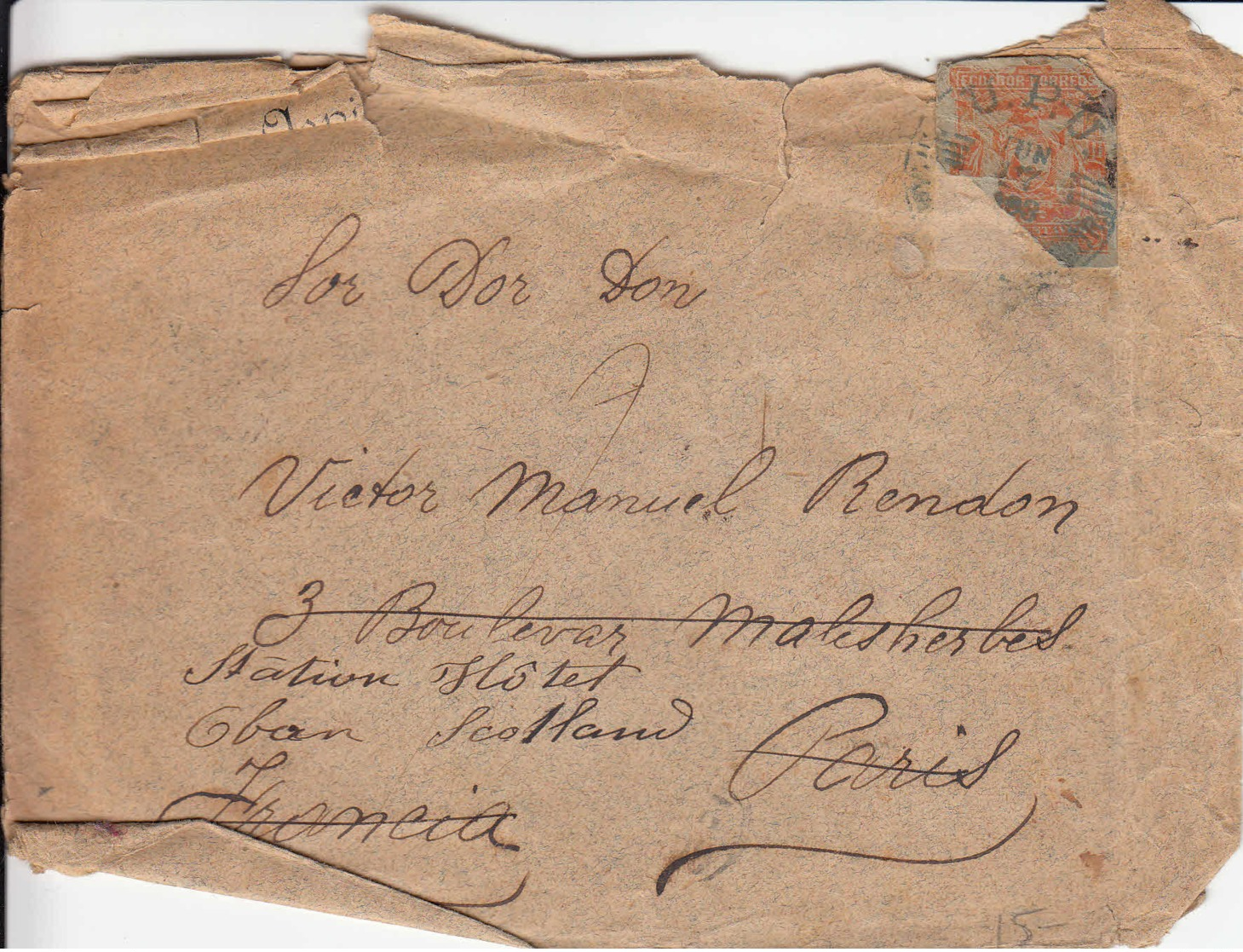 1893 - Lettre Pour La France Redirigée Vers L'Ecosse - Autres & Non Classés