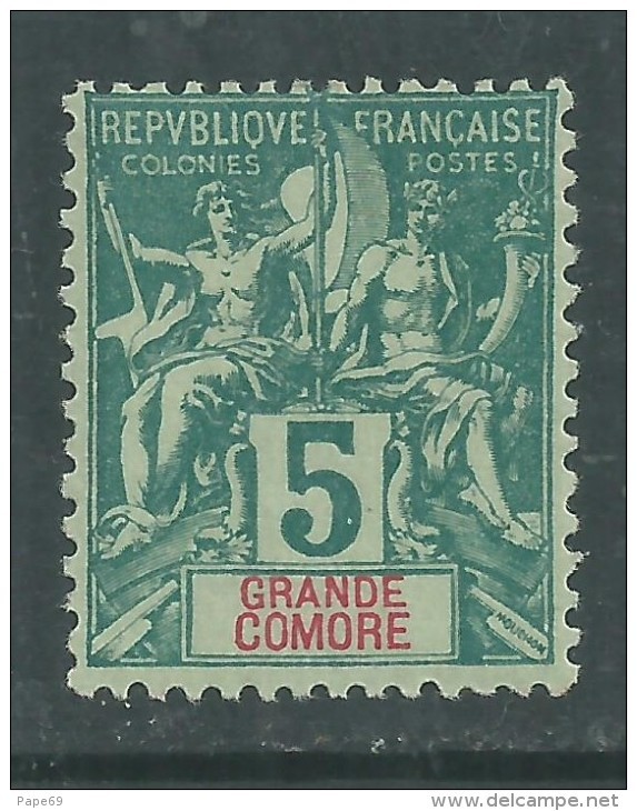 Grande Comore N° 4 X Type Groupe 5 C. Vert,  Trace De Charnière Sinon TB - Otros & Sin Clasificación