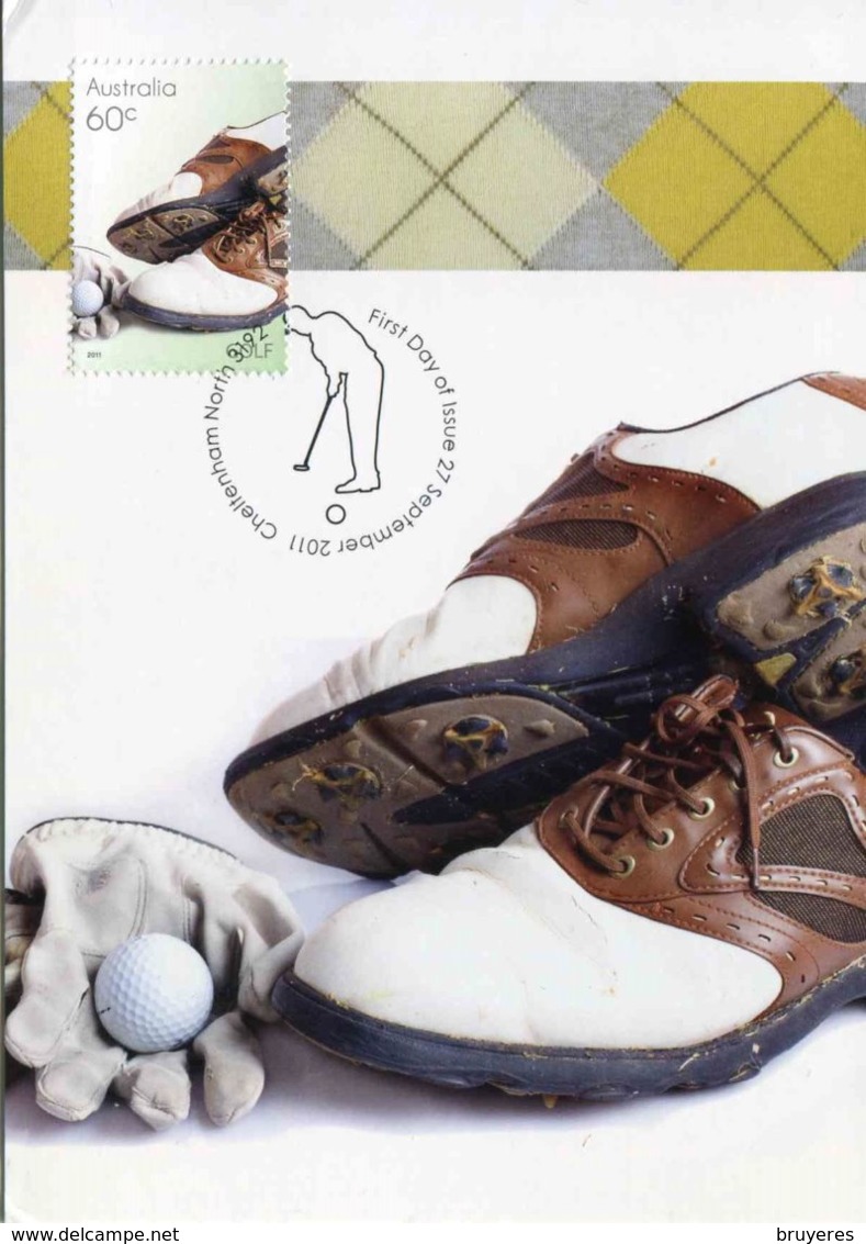 Entier Postal De 2011 D'AUSTRALIE Sur CP Avec Timbre Et Illust. "Chaussures De Golf" - Golf