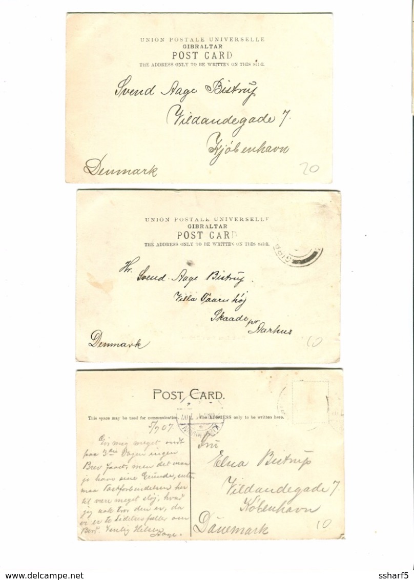 6 Old Postcards 1907 Governor's Cottage, Royal Theatre Etc. - Gibilterra