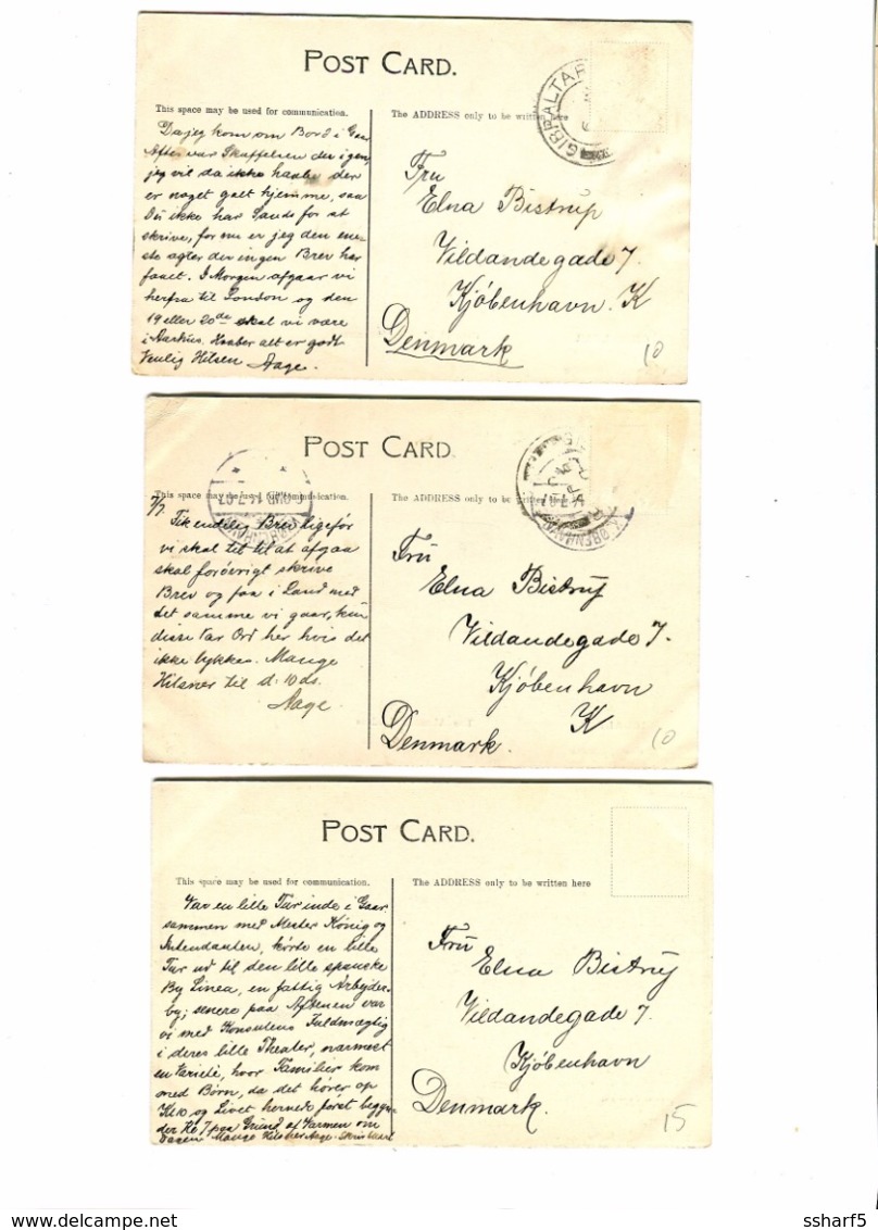 6 Old Postcards 1907 Governor's Cottage, Royal Theatre Etc. - Gibilterra