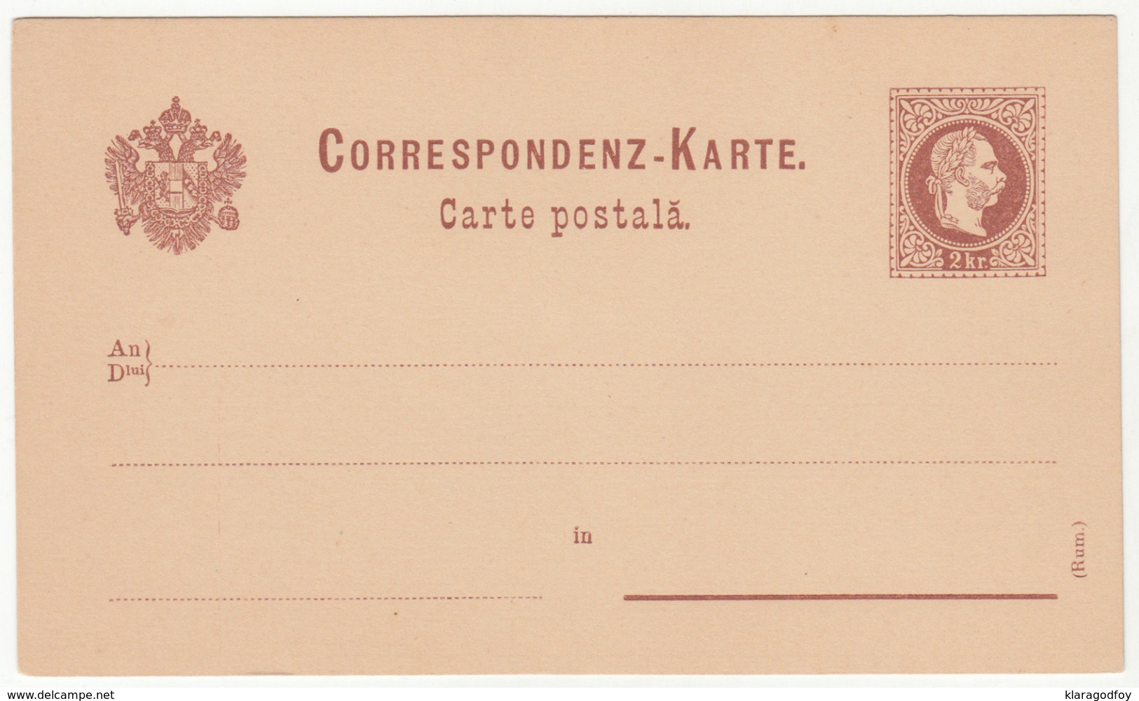 Austria Romanian Postal Stationery Postcard Carta Postala Unused B190920 - Altri & Non Classificati