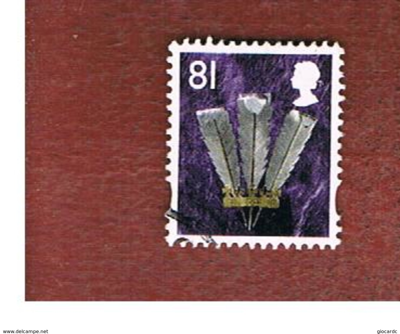 GRAN BRETAGNA (UNITED KINGDOM) - SG W111 REGIONAL ISSUES - 2008 WALES: PRINCE OF WALES FEATHERS 81  - USED° - Galles