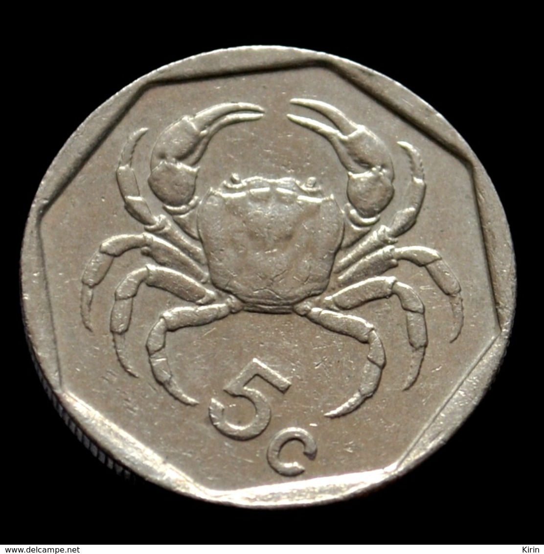 Malta 5 Cents 1991-2007. Animal Coin. Crab. Circulated. Km95 - Malta