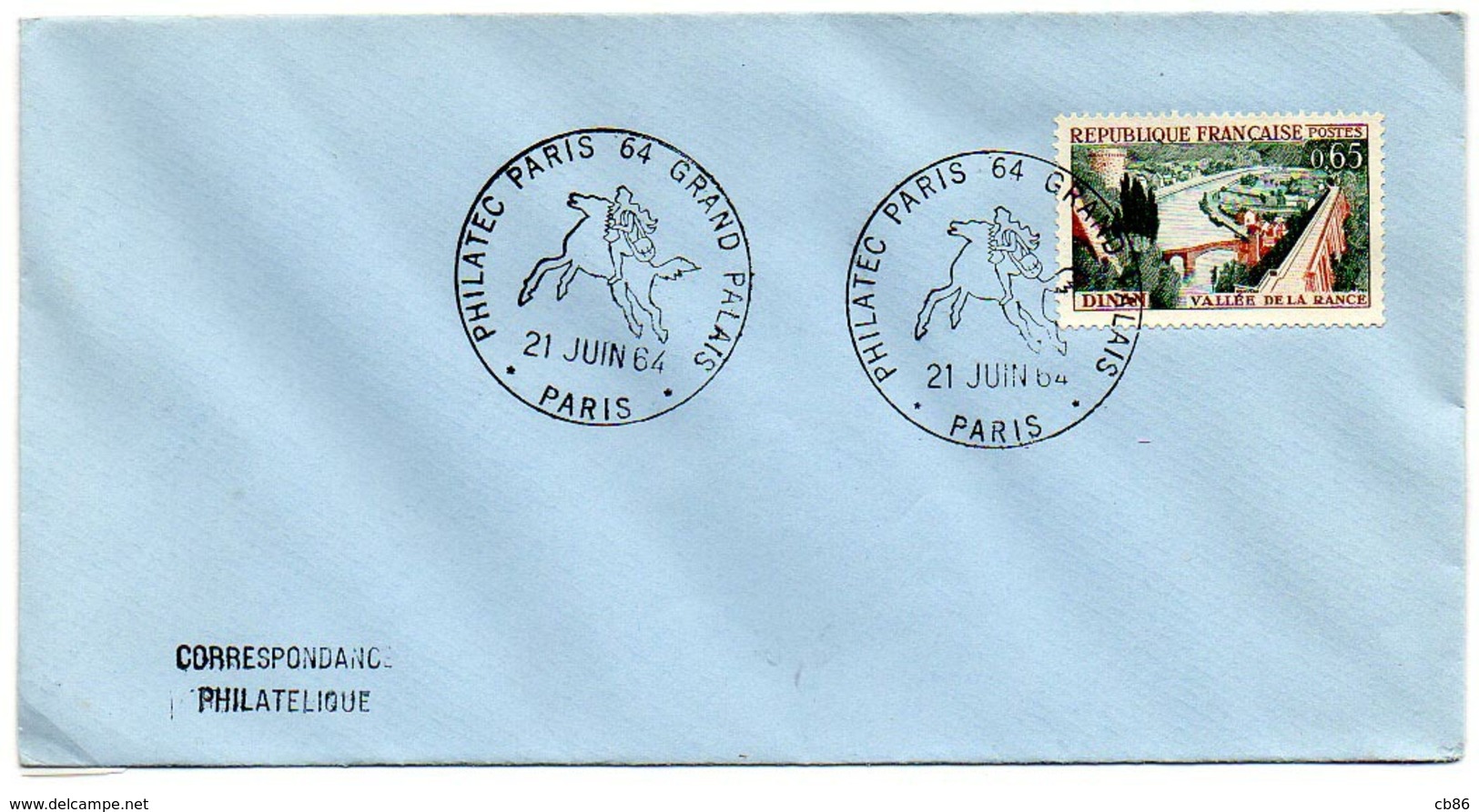 France N° 1315 Y. Et T. Paris Cachet Commémoratif Philatec Paris 64 Grand Palais 21/06/1964 - 1961-....