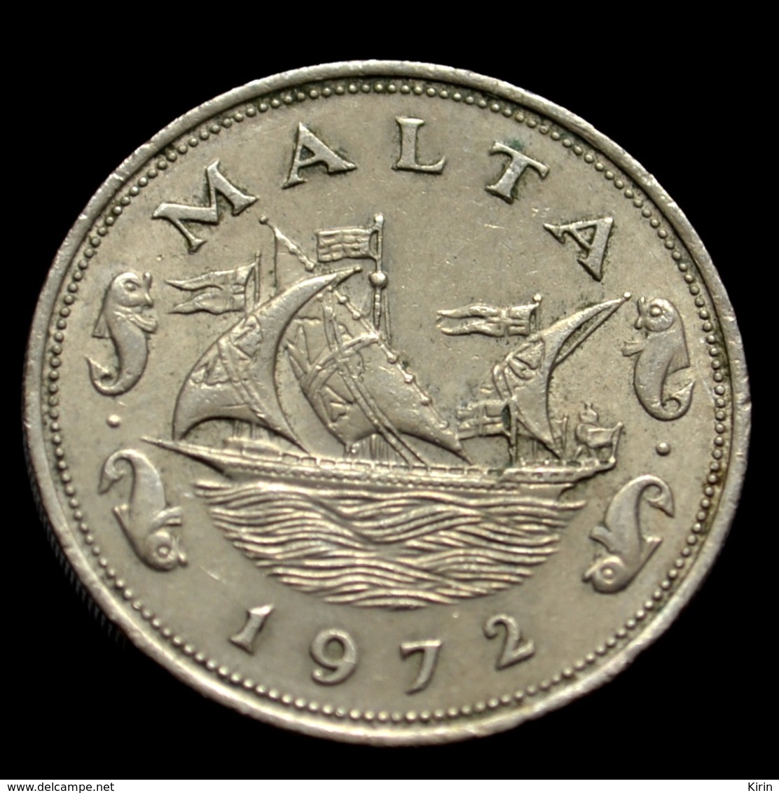 Malta 10 Cents (Barge Of The Grand Master) 1972. Coin. Km11 - Malta