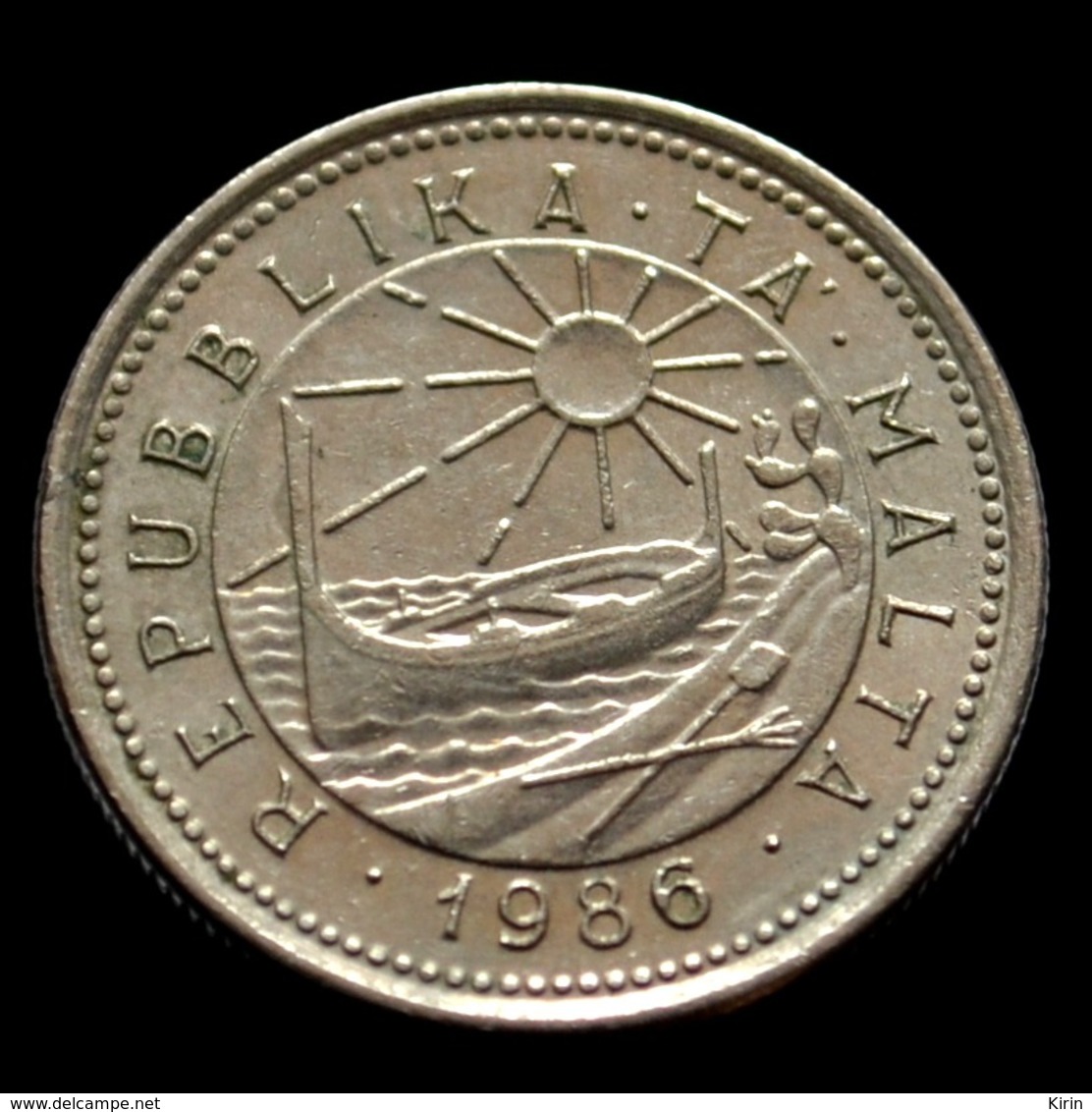 Malta 2 Cents 1986. Fishing Boat Coin. Km79 - Malta
