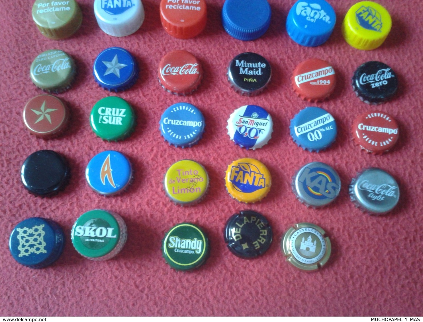 SPAIN LOT Corona Bottle Cap Kronkorken LOTE DE 41 CHAPAS TAPÓN CORONA CHAPA BOTELLA TAPONES CORONAS BEER PEPSI..VARIADOS - Andere & Zonder Classificatie