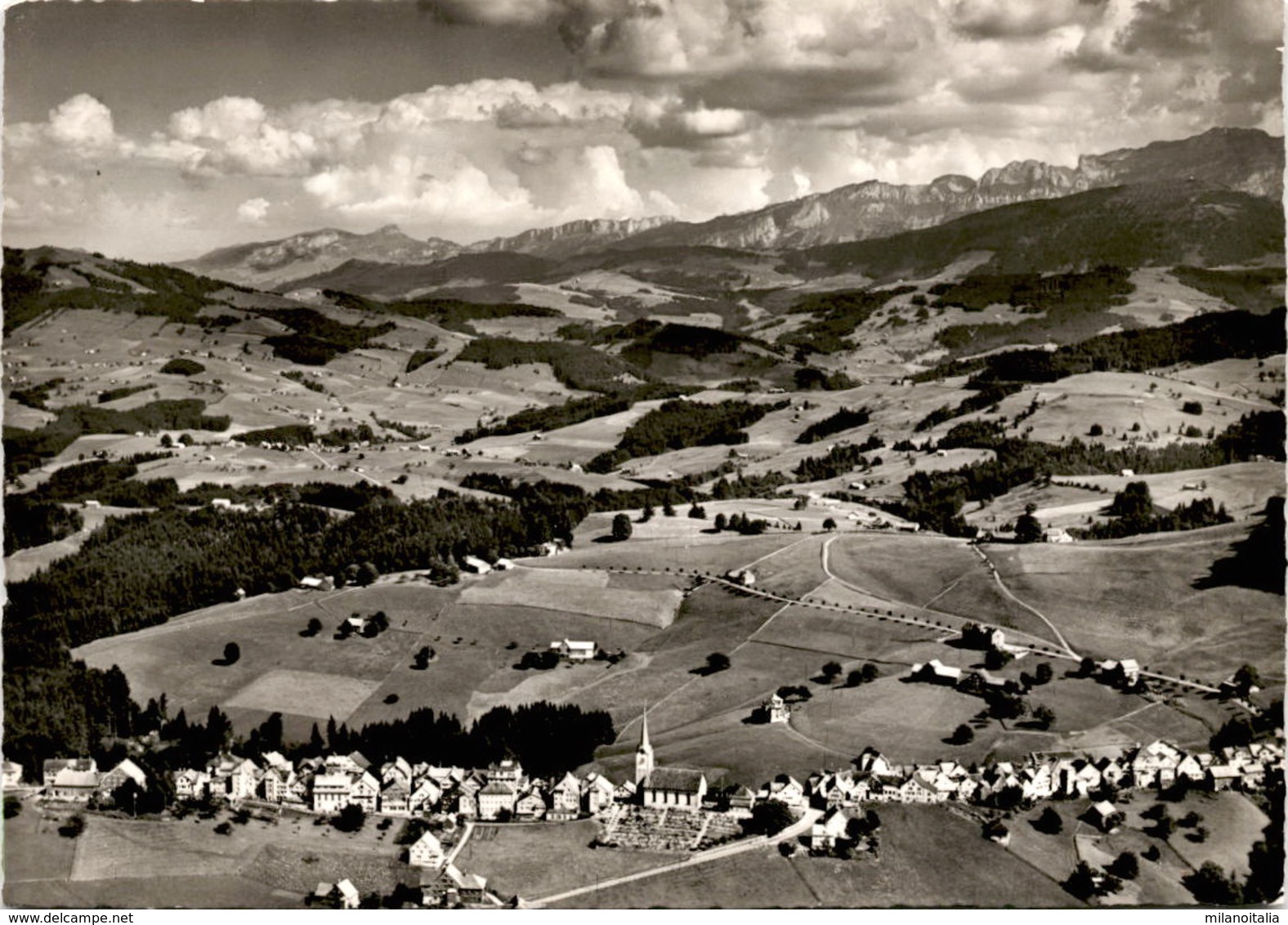 Flugaufnahme Kurort Schwellbrunn (App.) - Blick Gegen Alpstein (3536-1) * 27. 5. 1960 - Schwellbrunn