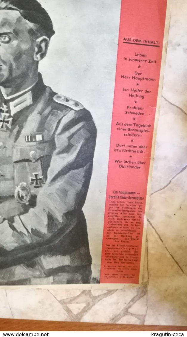 1943 WWII WW2 NAZI GERMANY ARMY MAGAZINE MILITARY DEUTSCHE ZEITSCHRIFT HERR HAUPTMANN HAUPTFELDWEBEL - Police & Militaire