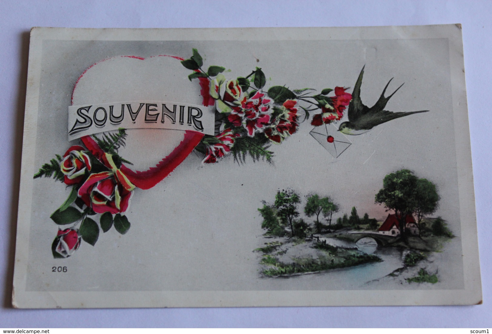 Souvenir  Fleurs Paysage Coeur - Greetings From...