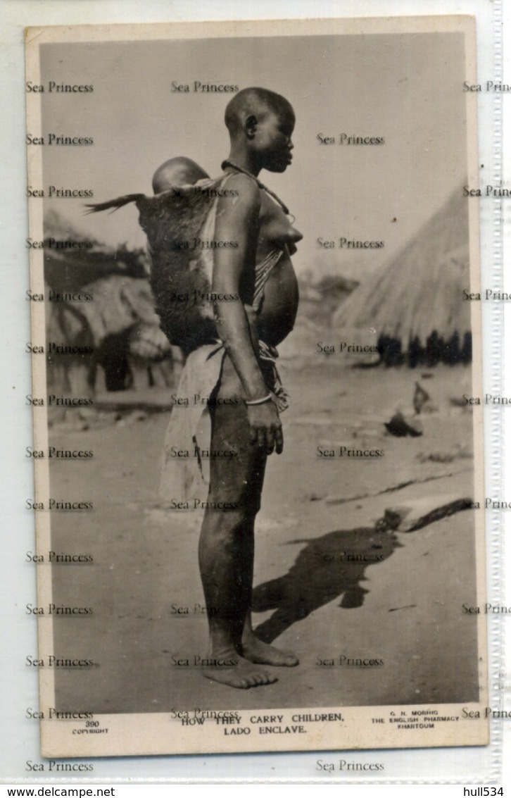 Sudan GN Morhig How They Carry Children Lado Enclave Bare Breasted Native Nude Postcard 390 - Sudan