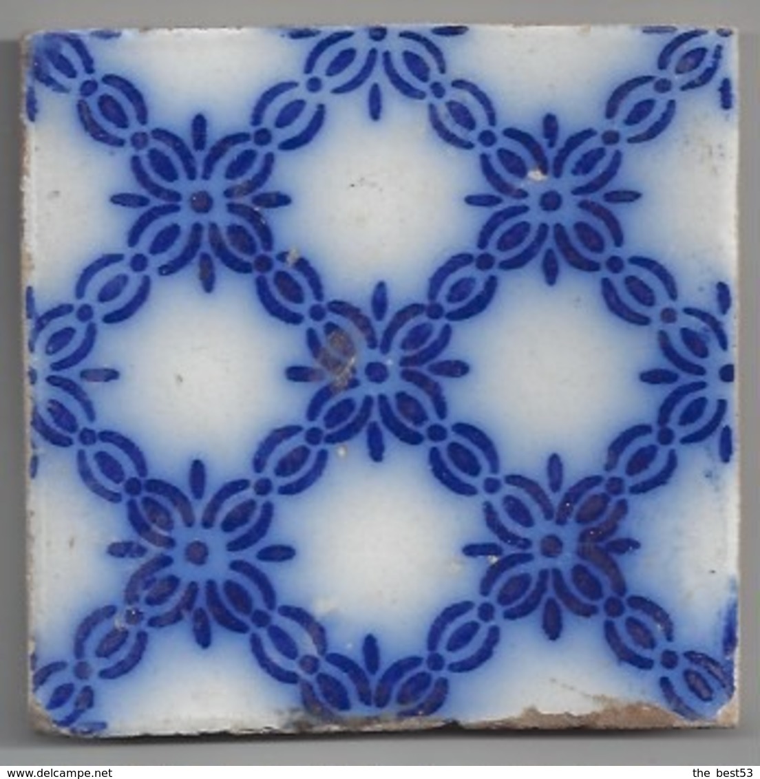 Carreau De Faience  -  Fourmaintreaux  Courquin  à Desvres   -   Années 1863/1896   -  11 X 11 Cm - Autres & Non Classés