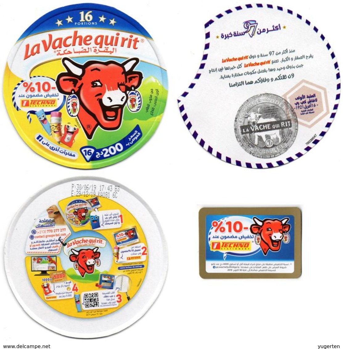 4 ETIQUETTES FROMAGE LABEL CHEESE "La Vache Qui Rit" 16 - Back To School Techno Etiketten N° 76040375 Labels - Fromage