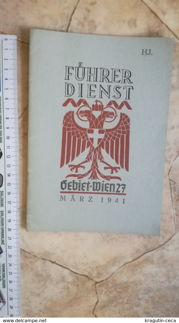 1941 FUHRER DIENST FÜHRER GERMANY GERMAN WEHRMACHT BOOKLET GUIDE SERVICES CALENDAR PROGRAM BOOK BUCHE GEBIET WIEN 27 - Police & Militaire