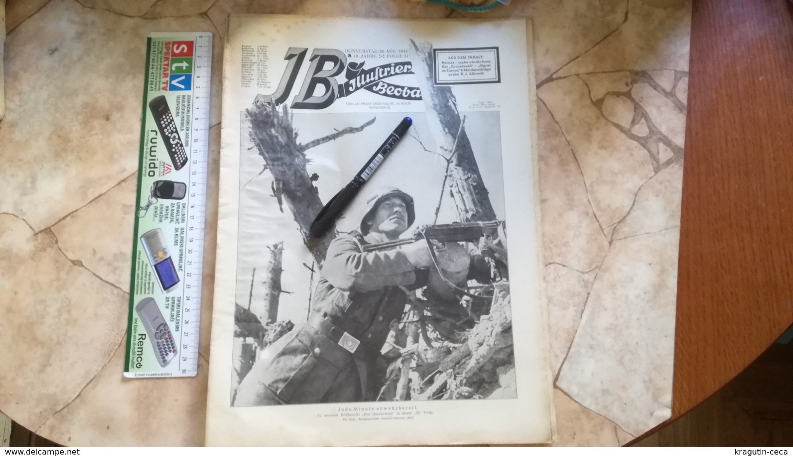 1943 WWII WW2 Illustrierter Beobachter Zeitung NAZI GERMANY ARMY MAGAZINE MILITARY DEUTSCHE ZEITSCHRIFT Judeo Bolsheviks - Policía & Militar