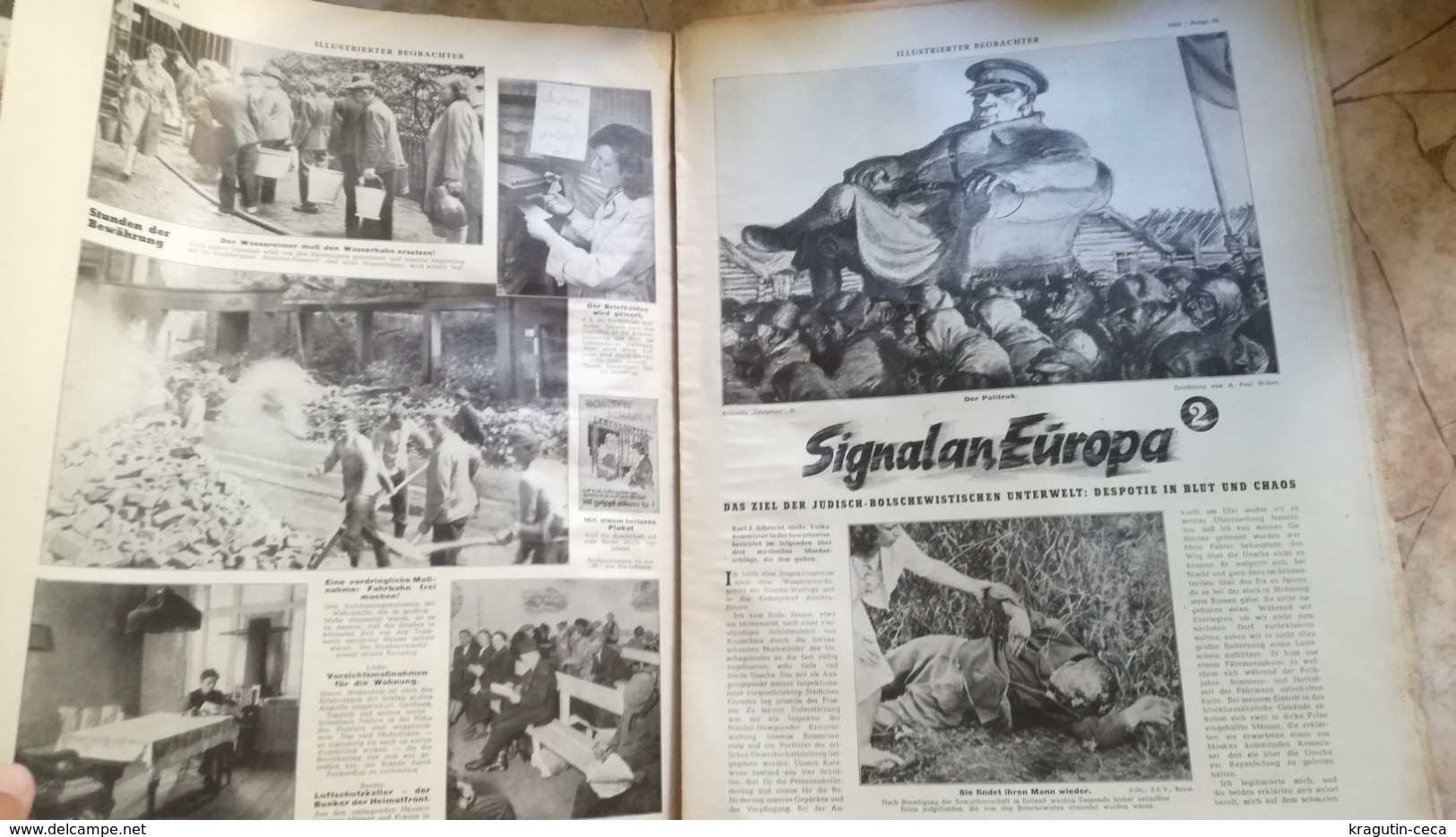 1943 WWII WW2 illustrierter beobachter Zeitung NAZI GERMANY ARMY MAGAZINE MILITARY DEUTSCHE ZEITSCHRIFT judeo Bolsheviks