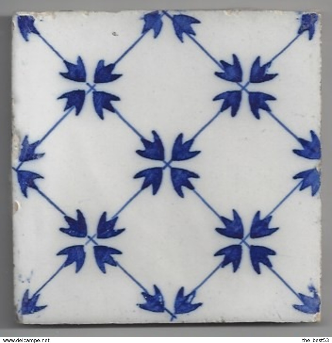 Carreau De Faience  -  Fourmaintreaux Courquin  à Desvres   -   Années 1863/1896  -  11 X 11 Cm - Autres & Non Classés