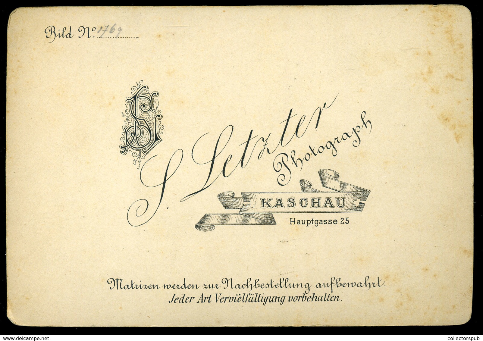 KASSA 1890. Letzter L : Hölgy Cabinet Fotó - Otros & Sin Clasificación