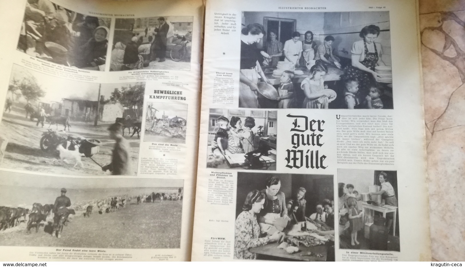 1943 WWII WW2 Illustrierter Beobachter Zeitung NAZI GERMANY ARMY MAGAZINE MILITARY U-BOOT  DEUTSCHE Ursula Deinert - Police & Militaire