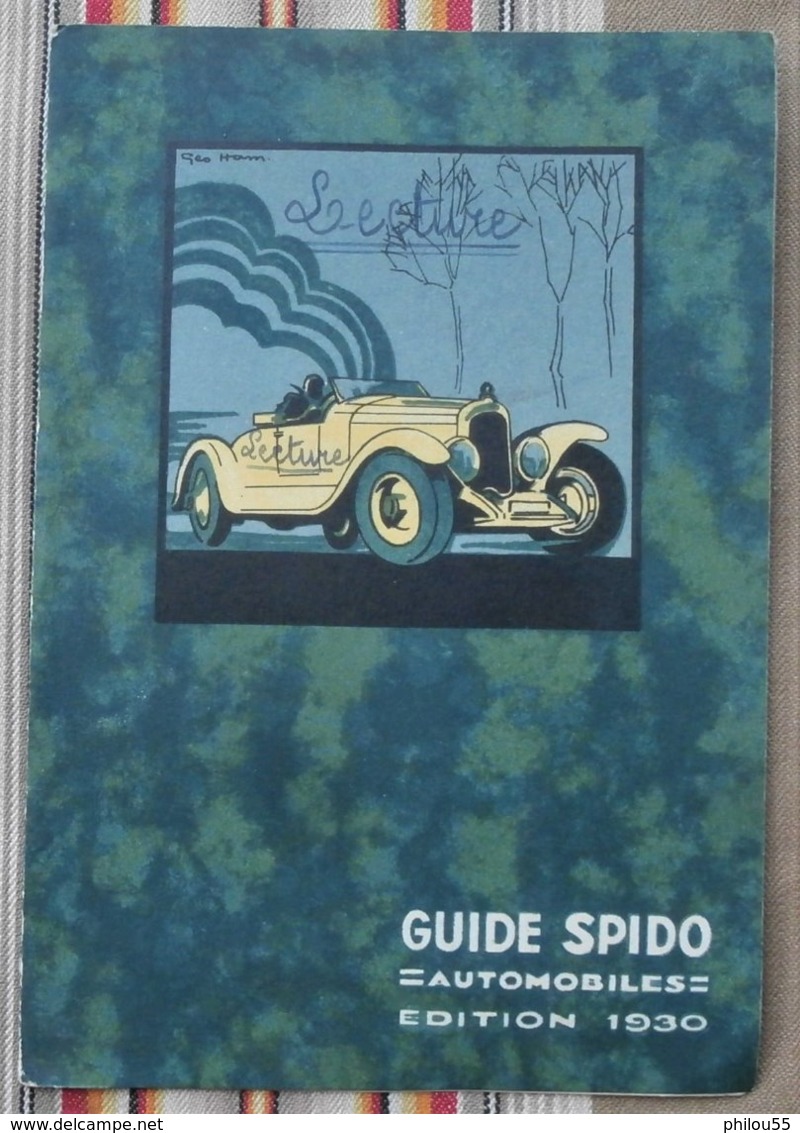 Couverture GUIDE SPIDO Automobiles 1930 SPIDOLEINE Illustrateur GEO HAM - Auto's