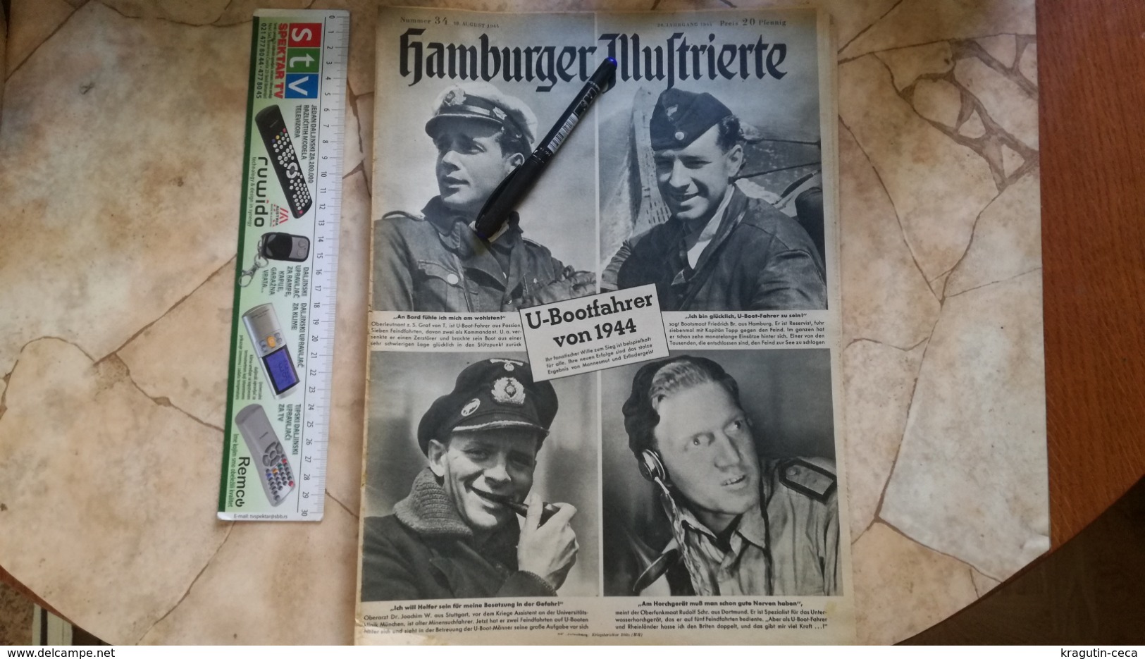 1944 WWII WW2 HAMBURGER ILLUSTRIERTE Zeitung NAZI GERMANY ARMY MAGAZINE MILITARY DEUTSCHE U-BOOT HOHE 112 - Police & Militaire