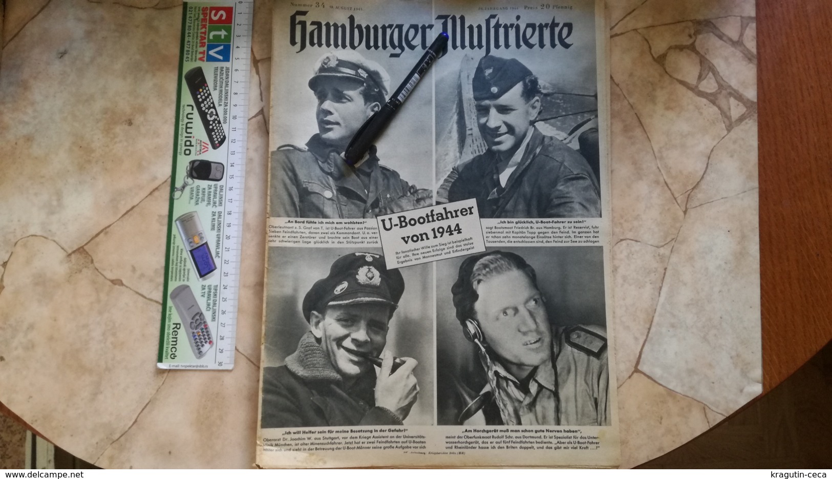 1944 WWII WW2 HAMBURGER ILLUSTRIERTE Zeitung NAZI GERMANY ARMY MAGAZINE MILITARY DEUTSCHE U-BOOT HOHE 112 - Police & Militaire