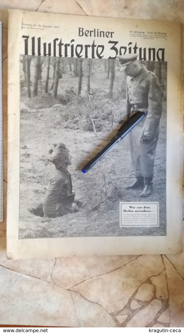 1943 WWII WW2 BERLINER ILLUSTRIERTE Zeitung NAZI GERMANY ARMY MAGAZINE MILITARY DEUTSCHE BODEN GEWACHSEN HELME GIBRALTAR - Police & Military