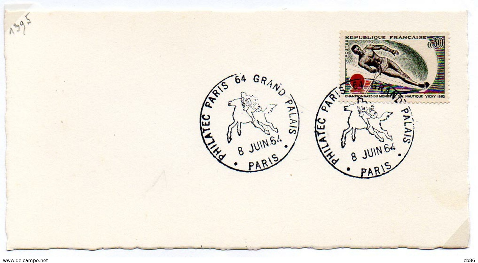 France N° 1395 Y. Et T. Paris Cachet Commémoratif Philatec Paris 64 Grand Palais 08/06/1964 - 1961-....