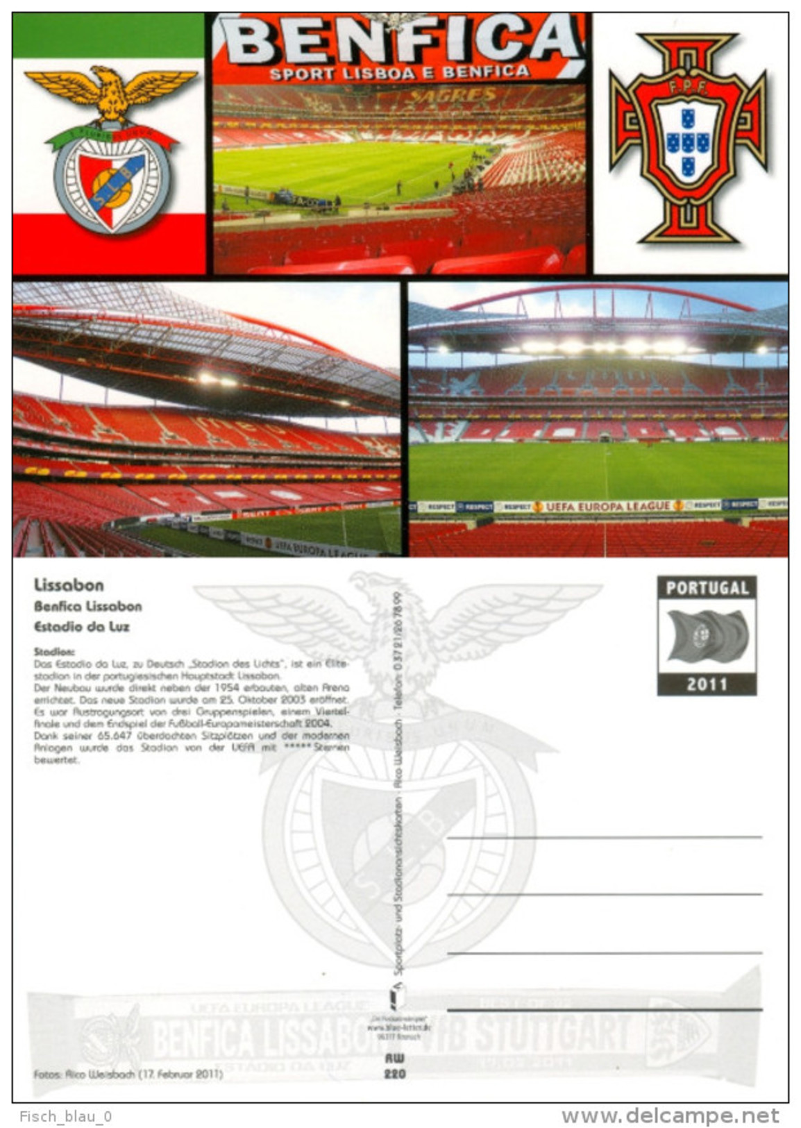 1) AK Stadion Postkarte Estadio Da Luz SL Benfica Lissabon Lisboa Lisbon Portugal Futebol Stadio Football Stadium Stade - Fussball